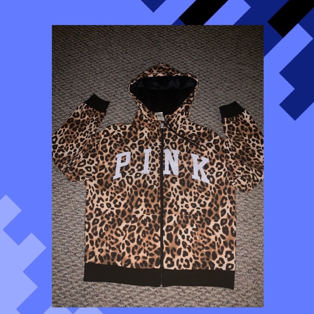 VS PINK Fur Lined Hood Zip Up Hoodie NEW M